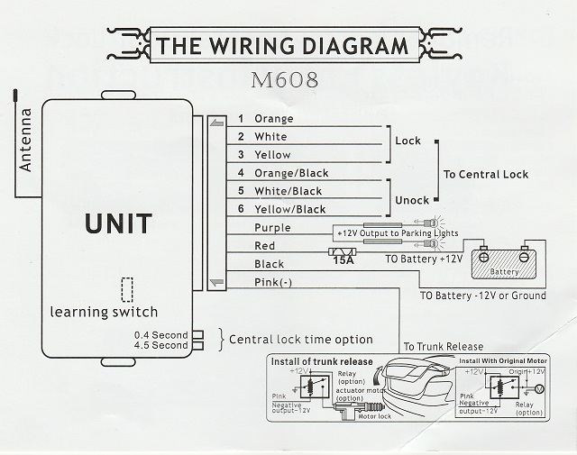 Keyless Entry Unit Wiring Diagram