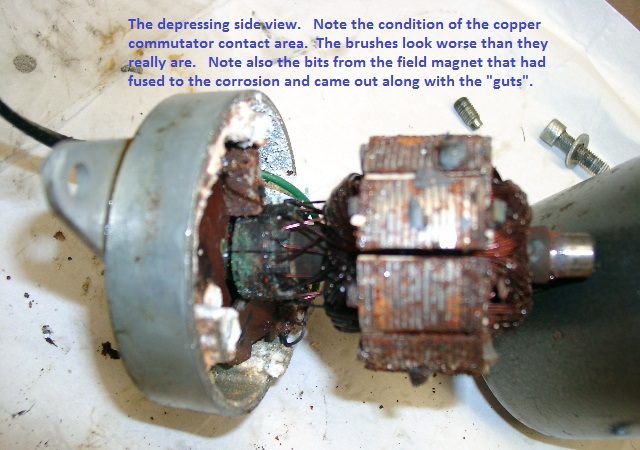 Corroded Motor Armature Side Shot