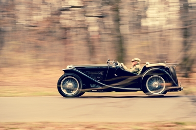 My MG TC in action in a Polish forest