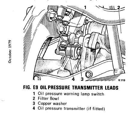 Early Shadow Oil Pressure Sending Units