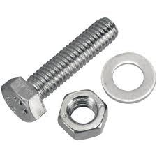Bolt, washer, and nut