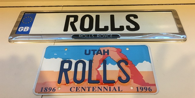 Rolls license plate